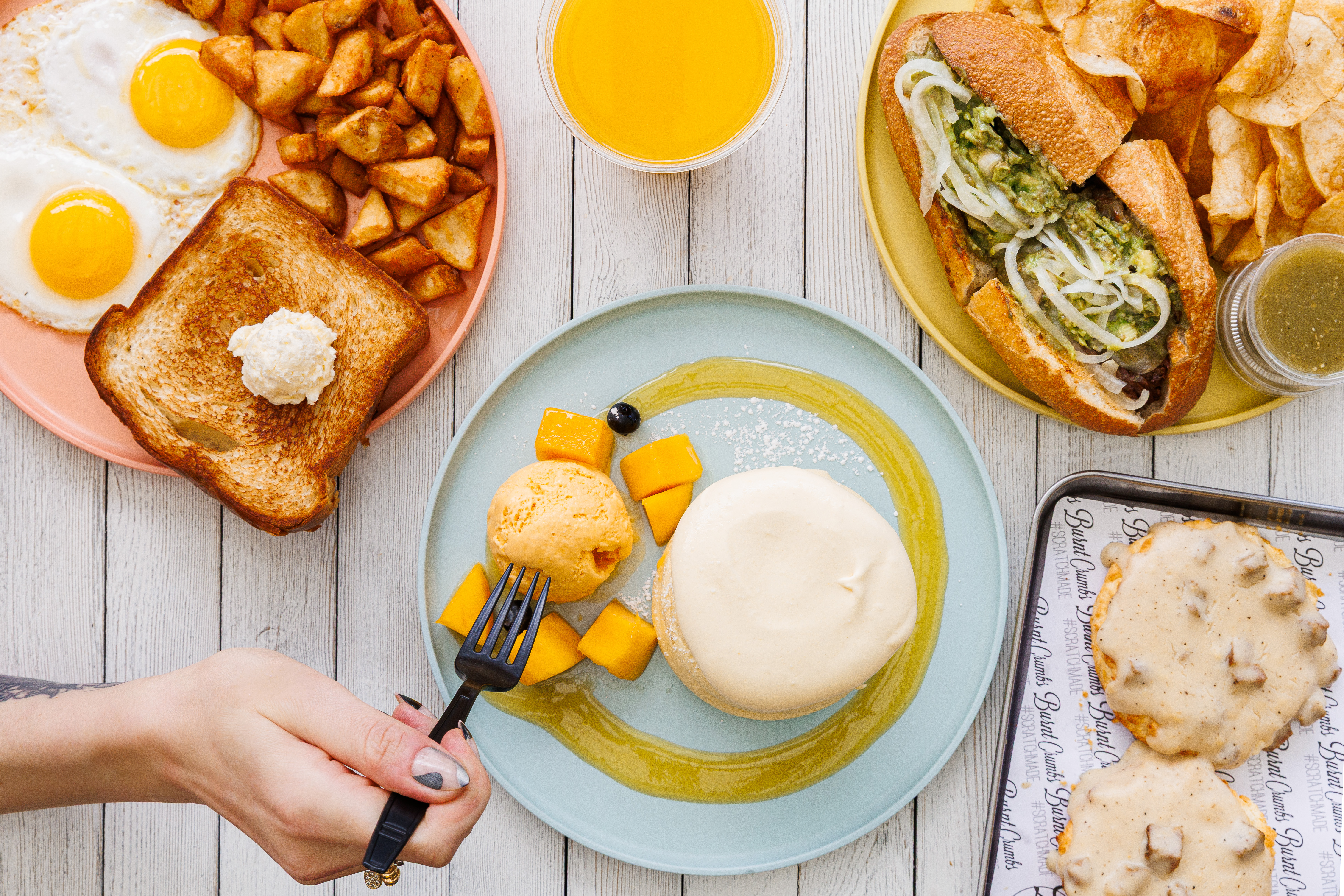 Mango Fluffy Soufflé Pancakes