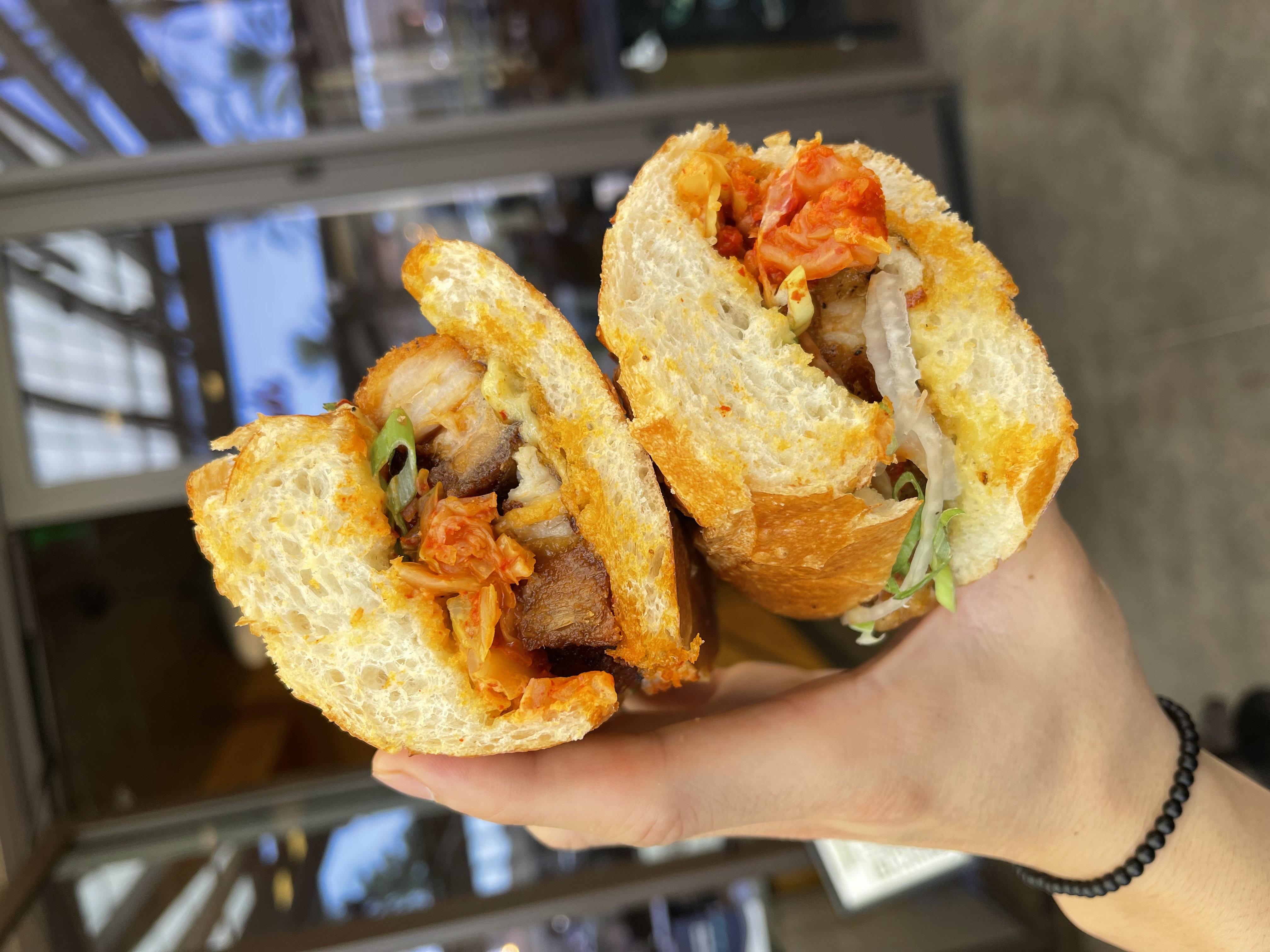 Spicy Korean Pork Belly Sandwich